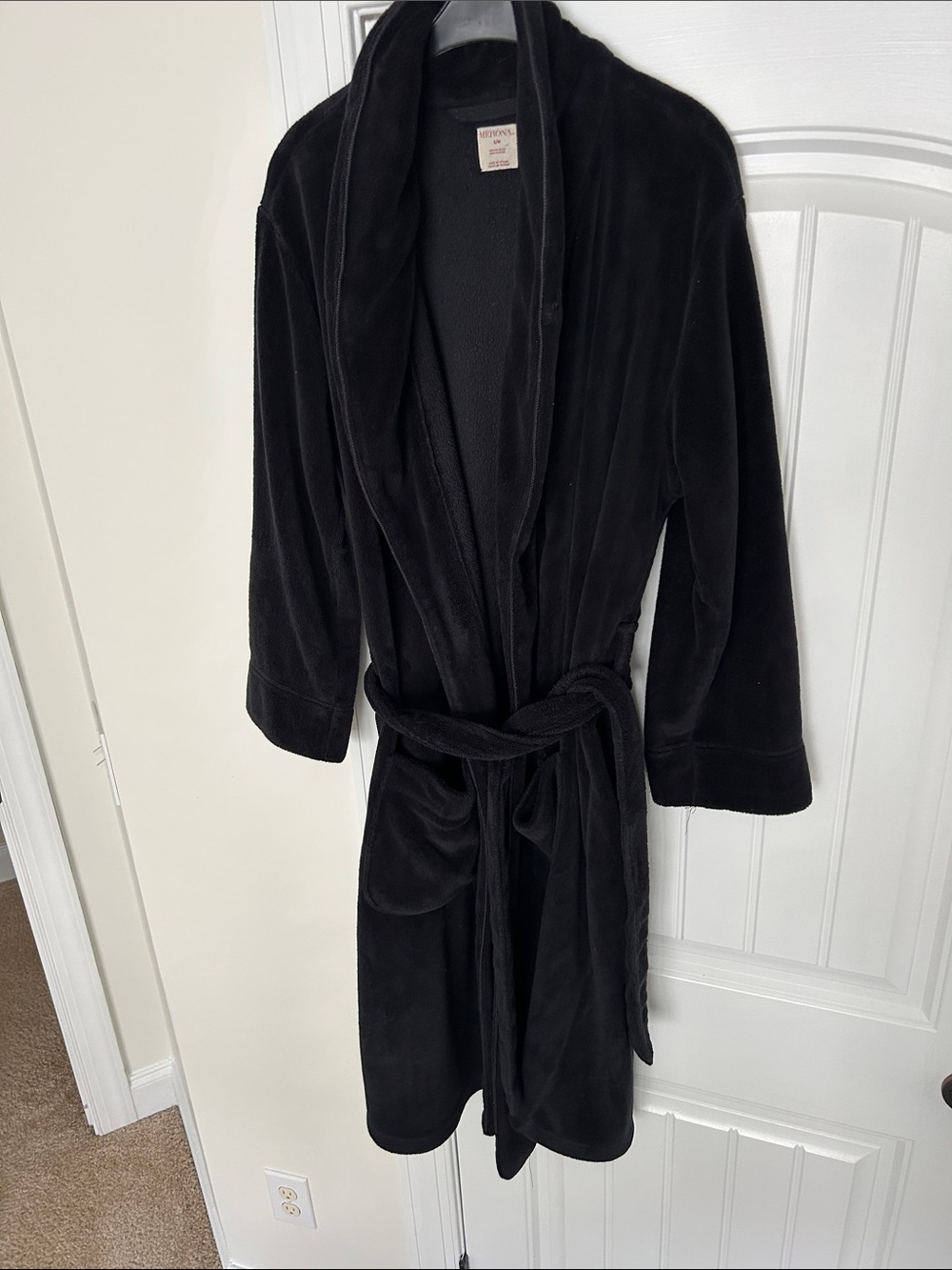 Black Plush men bathrobe - Unbranded